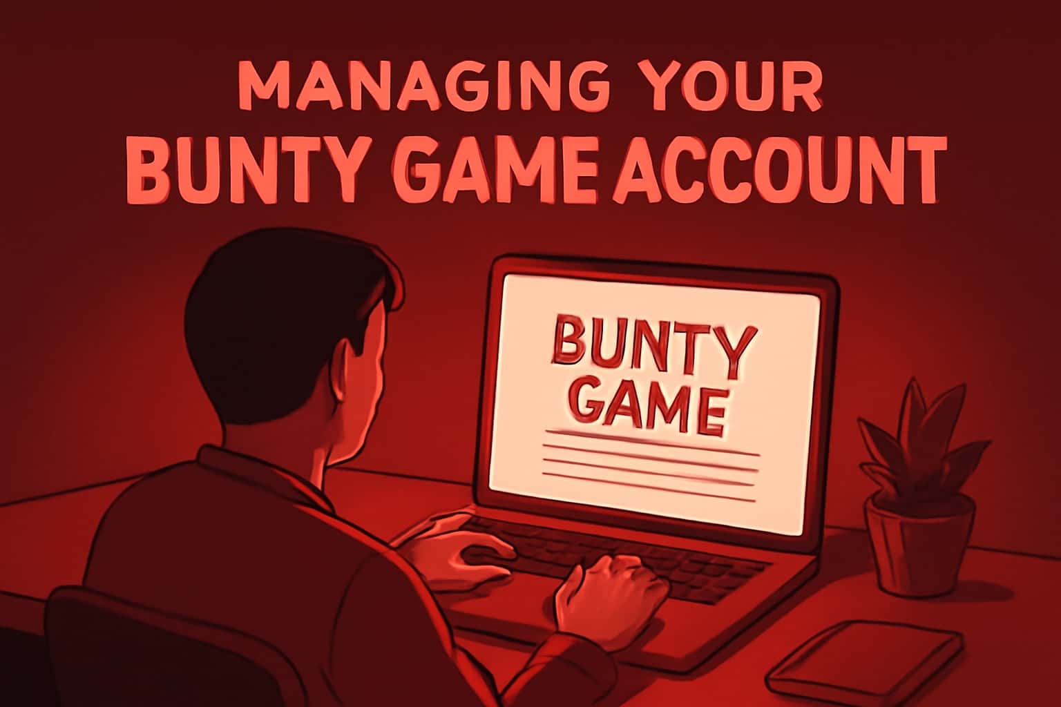An informative scene illustrating account management features of Bunty Game.
